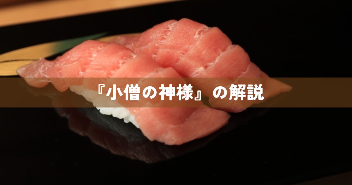 『小僧の神様』の解説
