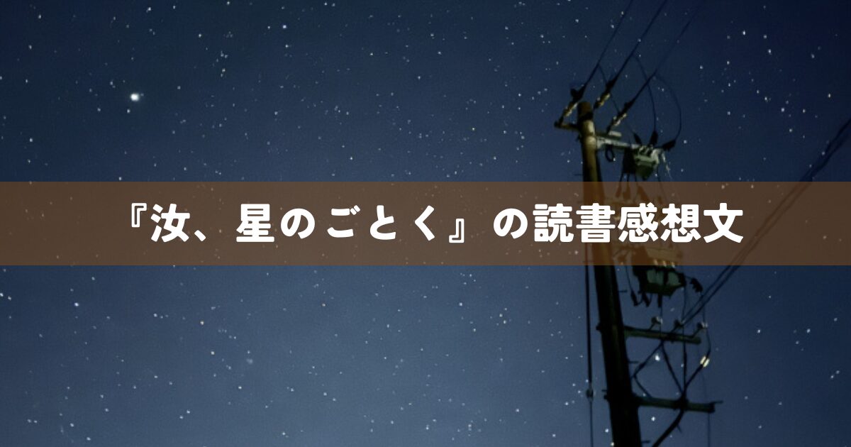 『汝、星のごとく』の読書感想文